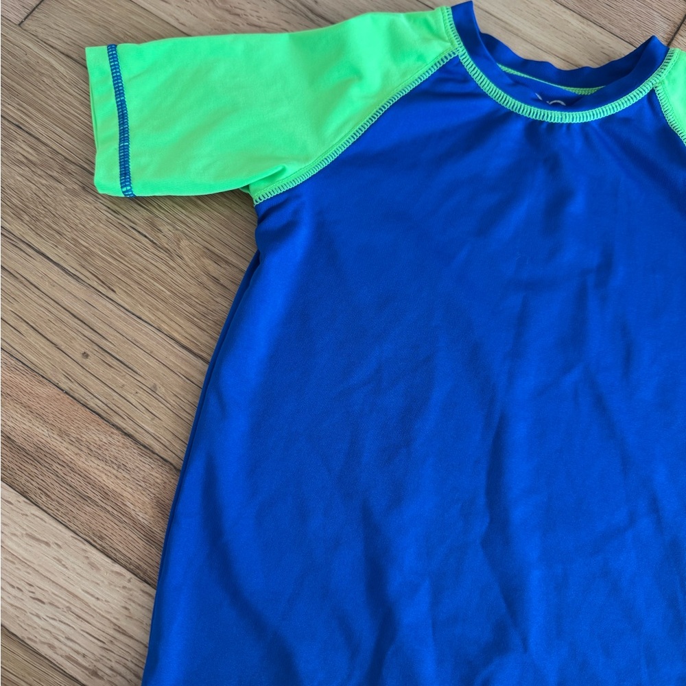 OP Blue & Green Toddler Boys 4T Swim Shirt Top Rash Guard - Picture 2 of 6